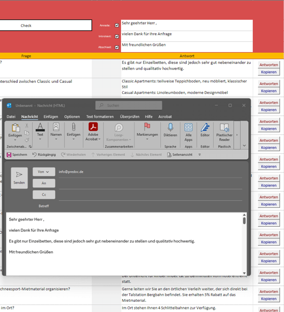 E-Mail aus Excel heraus versenden